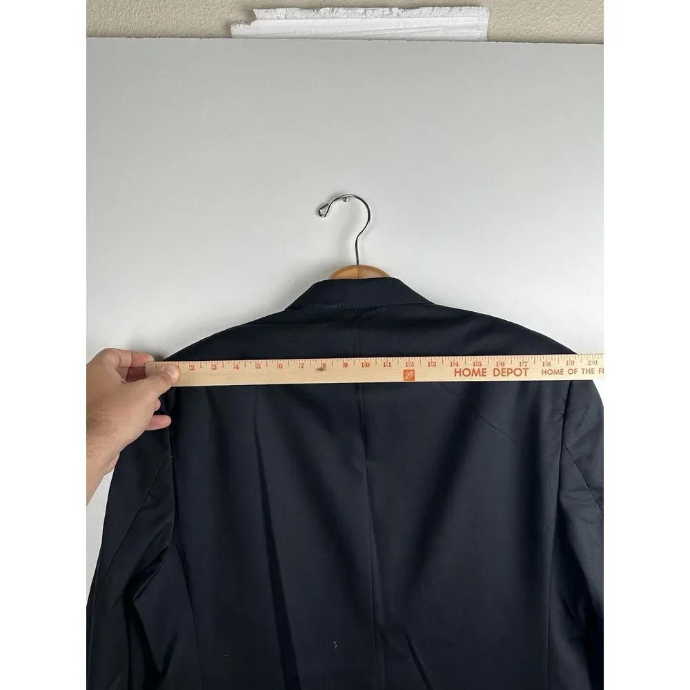 Brooks Brothers Mens Black 346 Fit‎ Wool Three Button Blazer Coat 44L